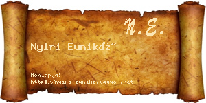 Nyiri Euniké névjegykártya
